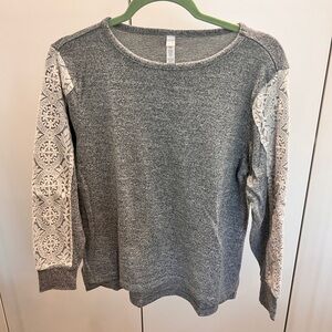 Flora Nikrooz Gray and Cream Blouse